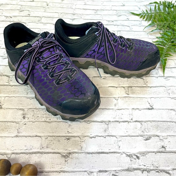 Timberland PRO Shoes - Timberland Pro Alloy Toe Womens Anti Fatigue Powertrain Work Shoe 7 Purple Black